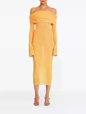 SEROYA NYC Tallulah Midi Dress in Papaya S